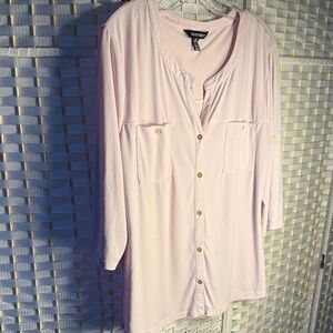 Ellen Tracy Soft Pink Button-Down Shirt